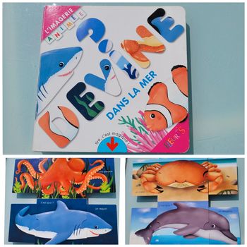 Livre surprise à tirettes 🦀 Devine dans la mer 🌊