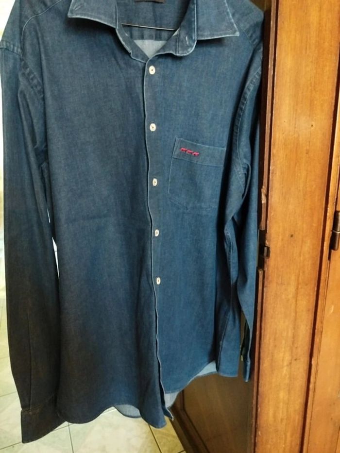 Chemise bleu style denim Mise Au Green L/40 vintage - photo numéro 5