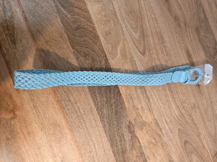 Ceinture tressée bleu clair - photo numéro 2