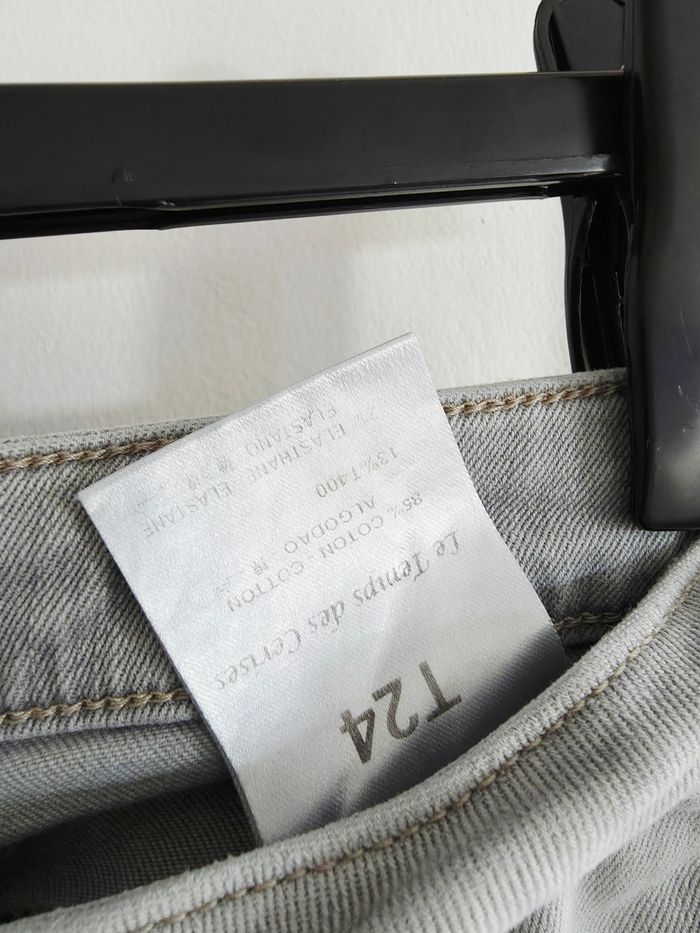 Jeans slim Le temps des Cerises gris clair - photo numéro 5