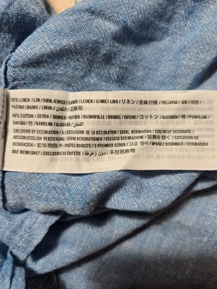 Chemise en lin Hollister bleu clair taille L - photo numéro 3