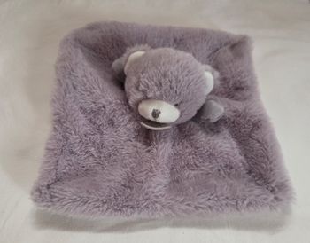 Doudou carré plat ours pap'ours gris BN0482- Baby Nat