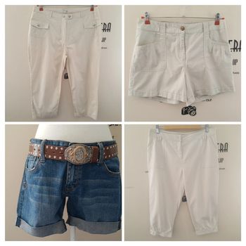 Lot de vêtements été femme : 2 pantacourts et 2 shorts taille 44