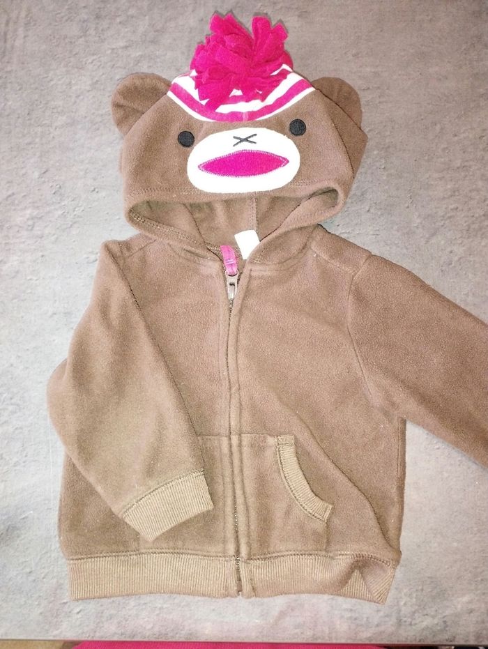 Veste à capuche polaire singe