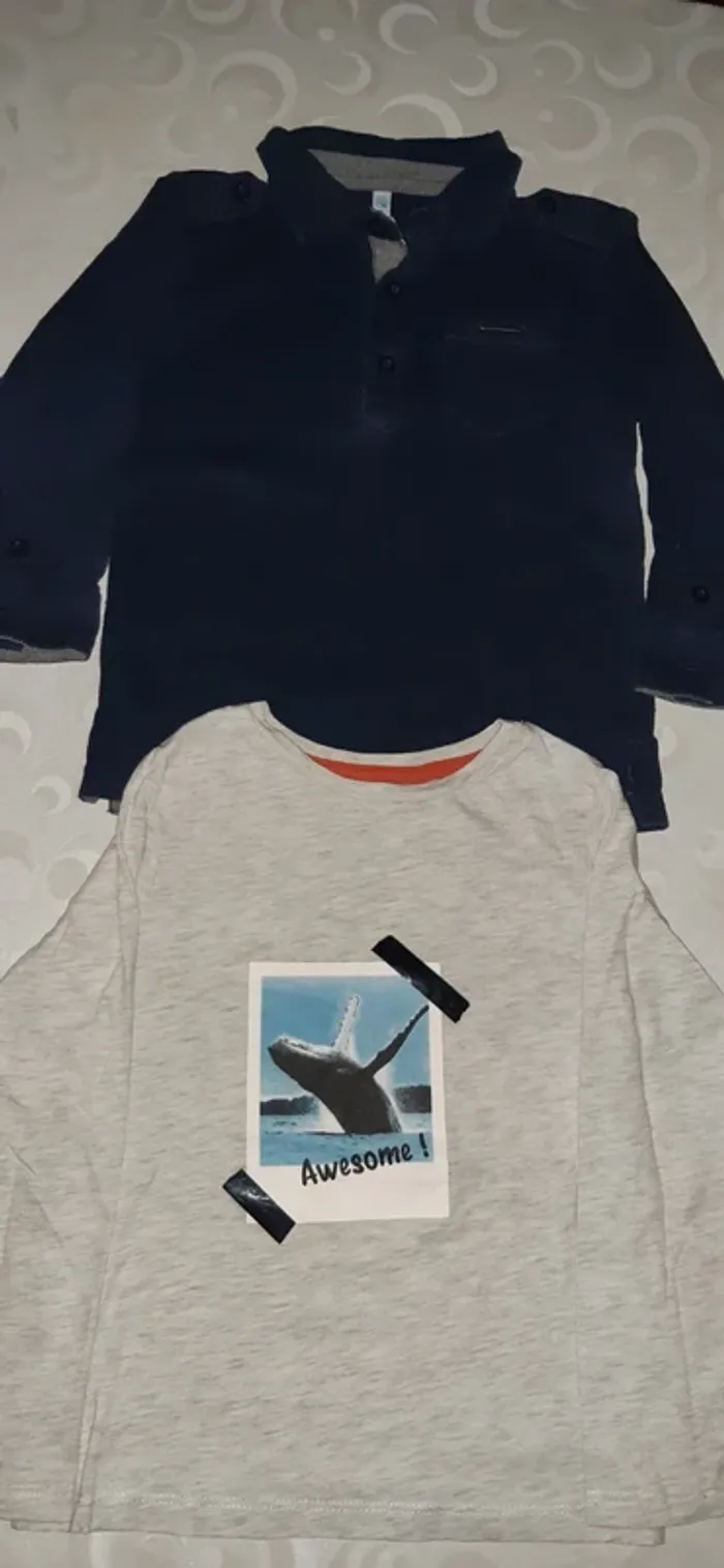 Lot 1 polo et 1 tee shirt manches longues 3 ans