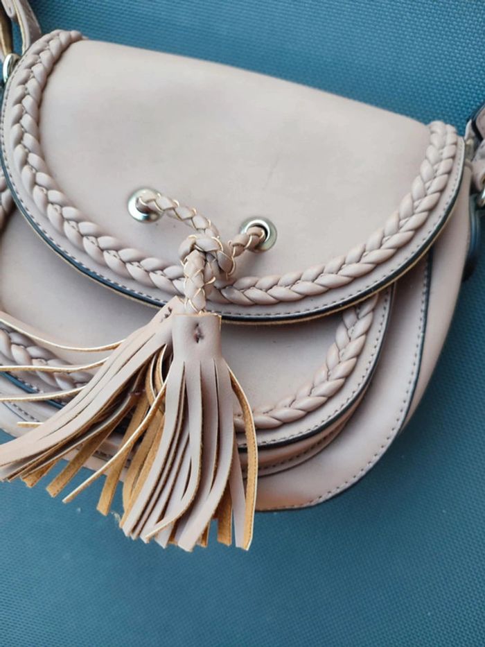 Sac bandoulière beige/mauve Aquarelle - photo numéro 2