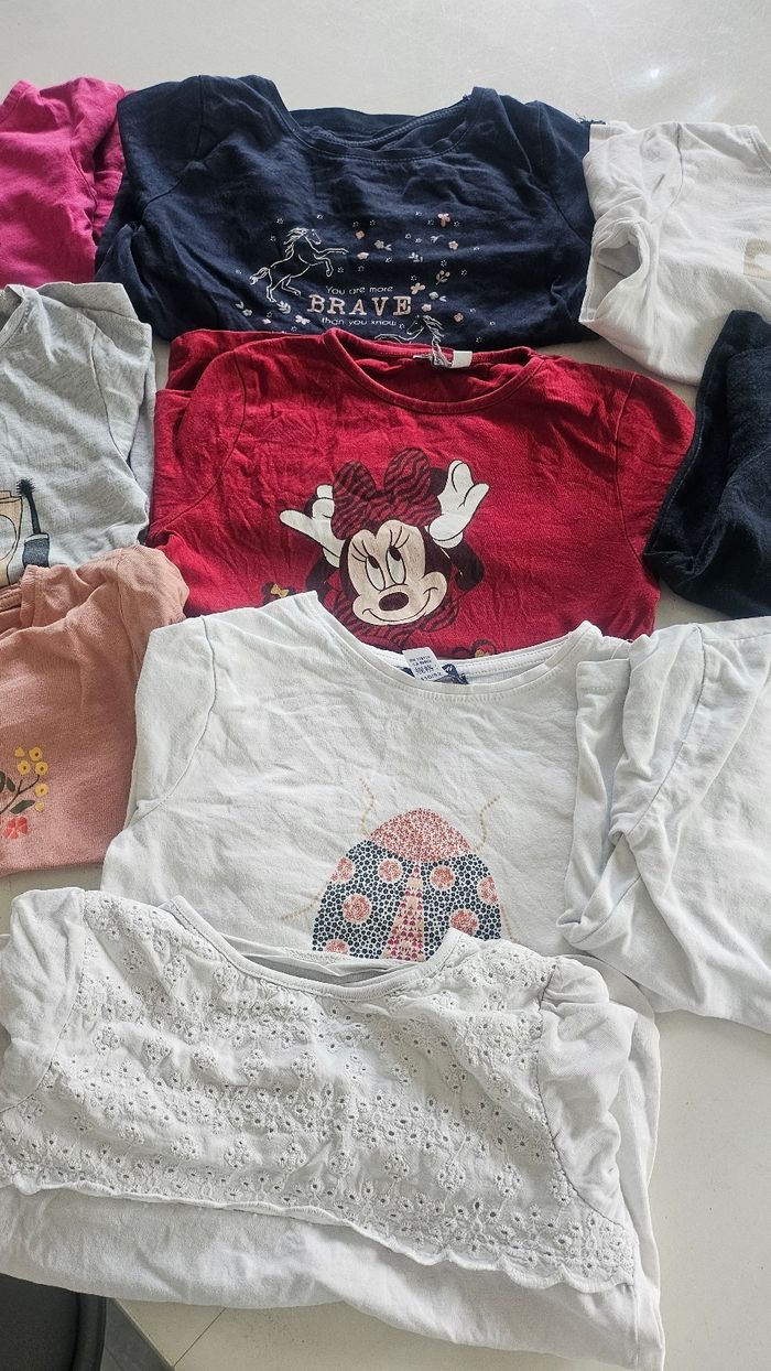 Lot tee-shirt manche longue fille - photo numéro 3