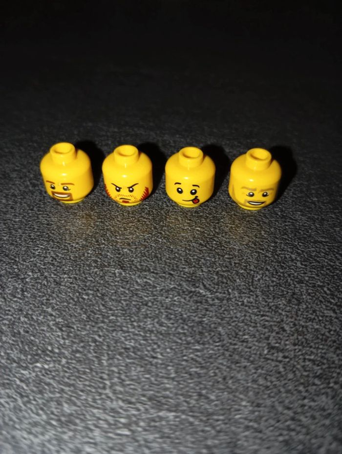 4 têtes figurines lego