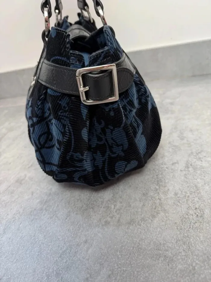 Sac à main Longchamp cuir et velours noir et bleu édition limité neuf - photo numéro 9