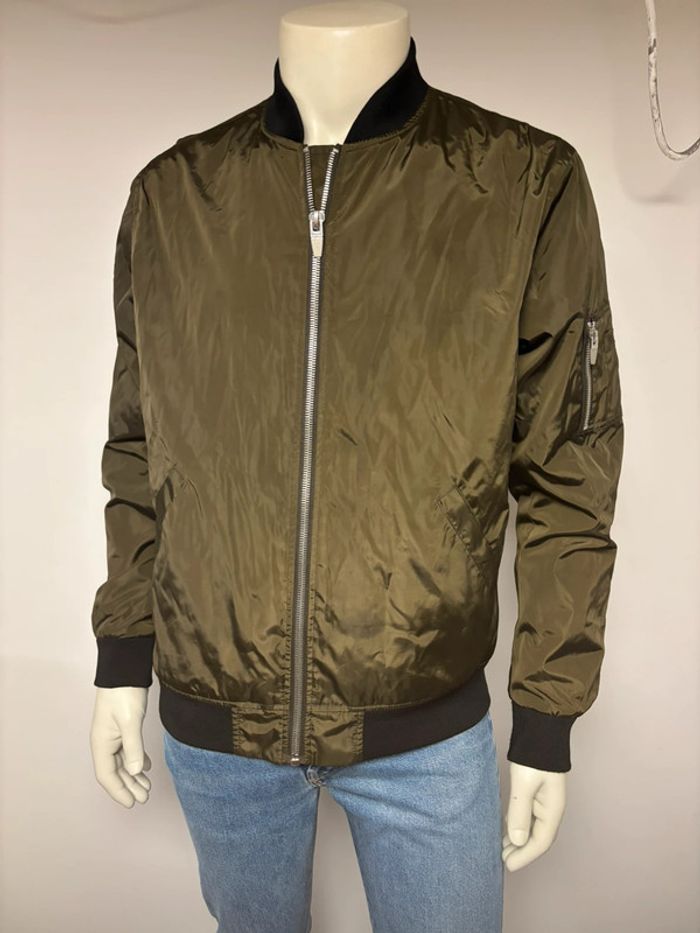 Blouson homme Zara kaki brillant - Taille XL (comme neuf) - photo numéro 2