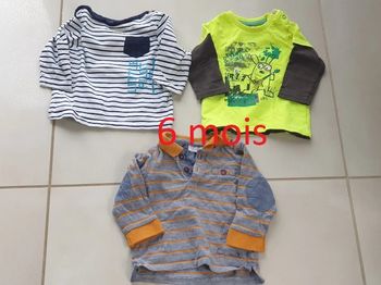3 T- shirts Manche Longue 6 mois