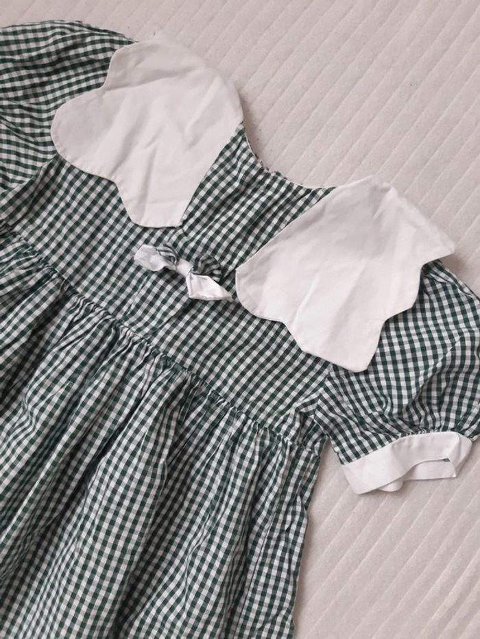 Robe manches courtes à carreaux Natalys 1 an - photo numéro 2