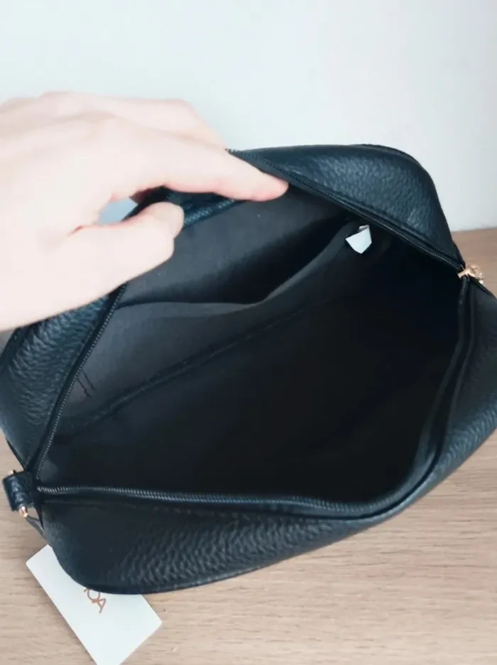 Pochette noir chevron similicuir / MOA - 25×17×8cm - photo numéro 8