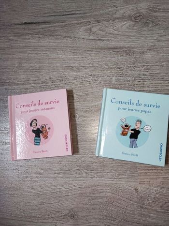 Lot de 2 livres: conseils de survie pour jeune papa et jeune maman