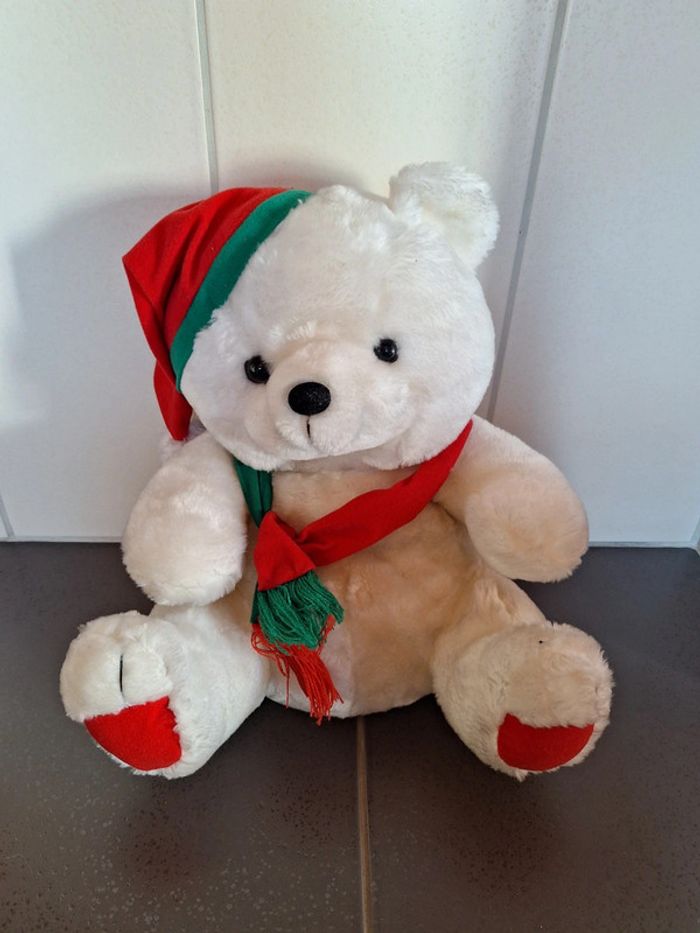 Lot 2 Peluches doudous phoque et ours de Noël - photo numéro 2