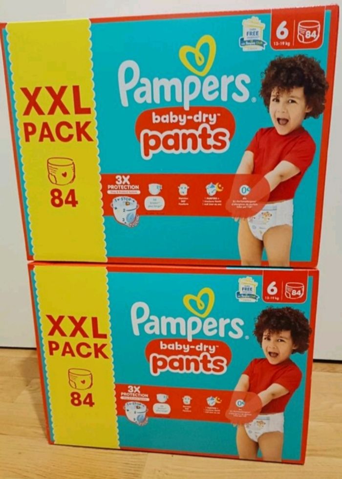 2 cartons couches culotte pampers neuf taille 6