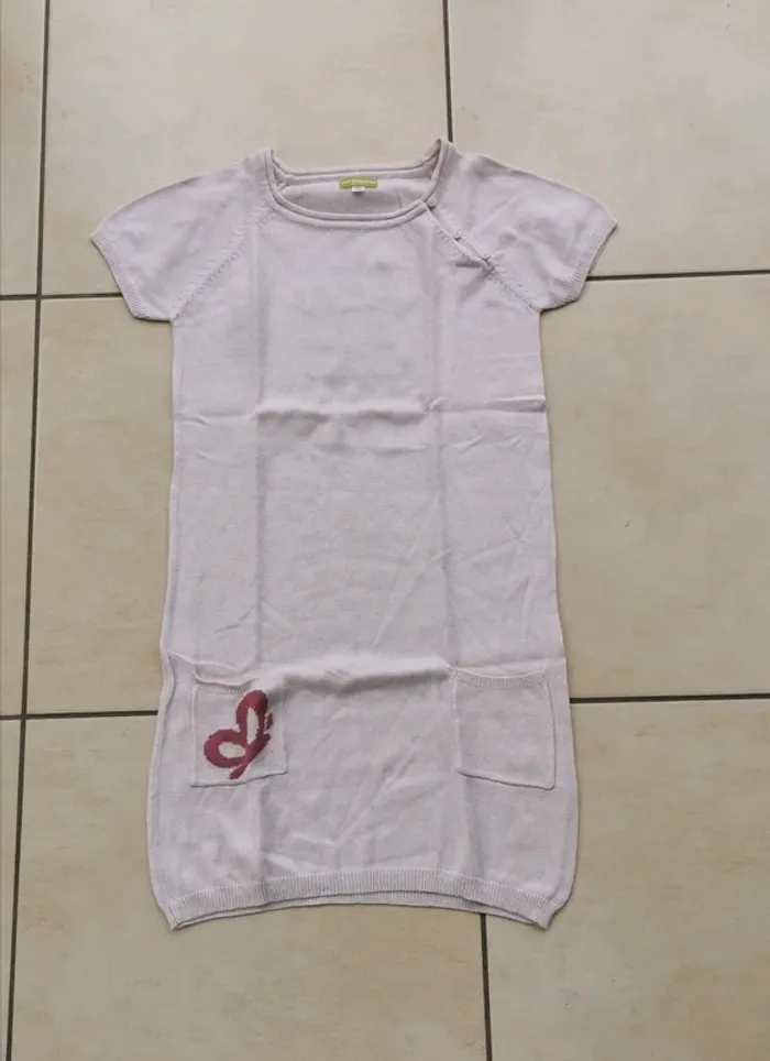 Robe laine légère verbaudet 10 ans papillon rose