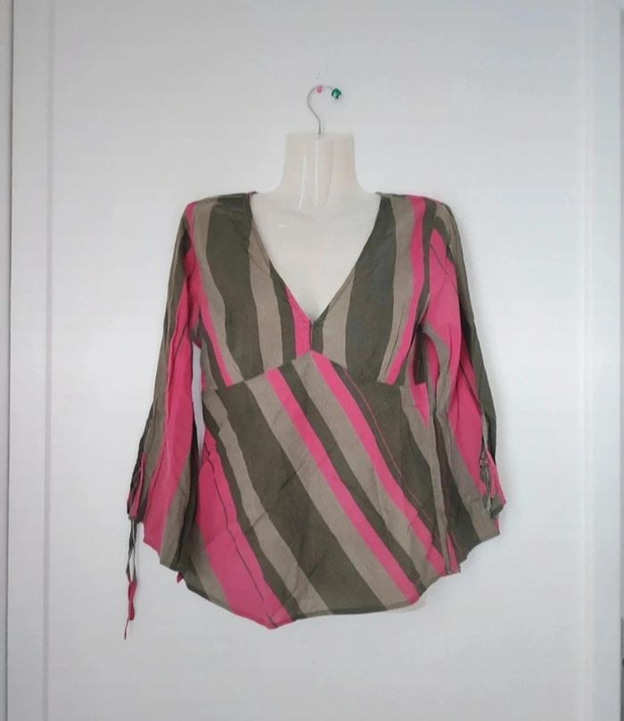 Blouse manches longues rayée femme c - photo numéro 3