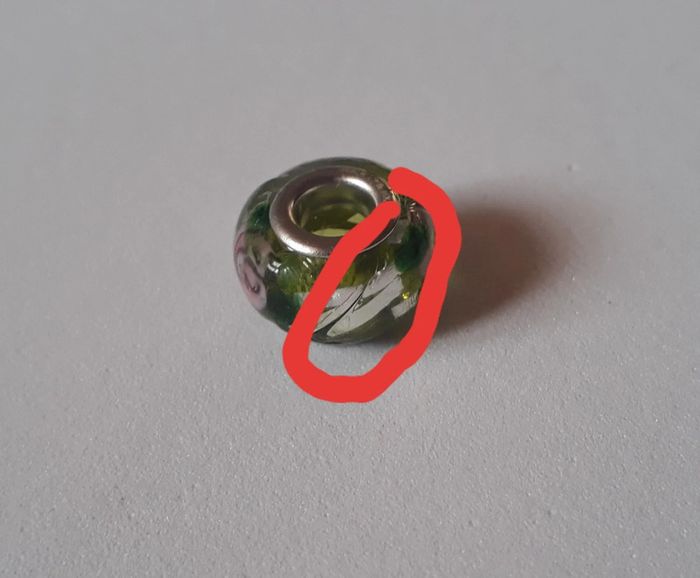 Charms perles argenté et vert - photo numéro 5