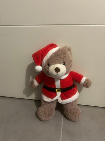 Peluche ours Noël TBE 