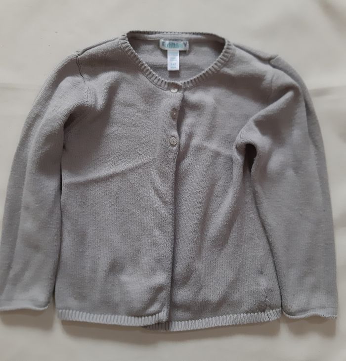 gilet chaud gris fille - lapin - obaïbi - 3 ans - photo numéro 2