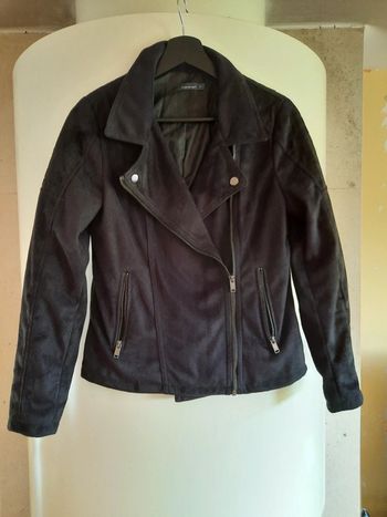 Perfecto imitation daim noir In extenso taille M
