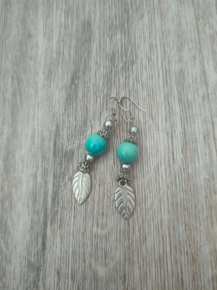Boucles d'oreilles pendantes plume