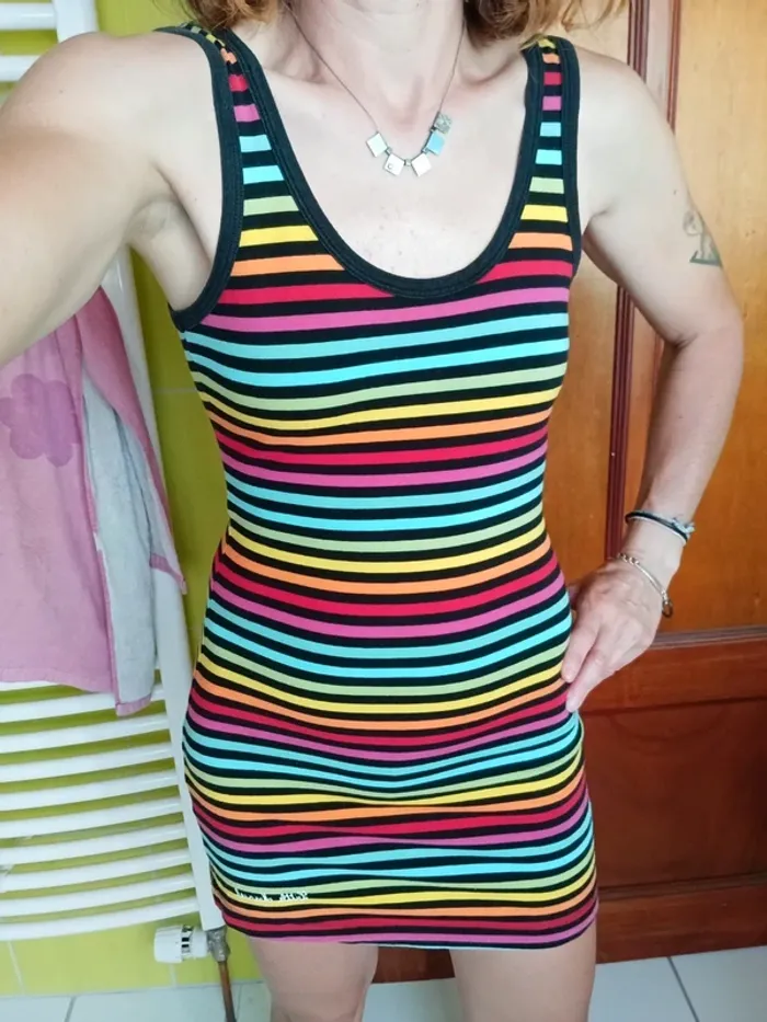 Robe femme rayée multicolore Little Marcel - photo numéro 3