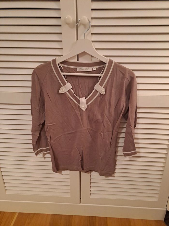 Haut beige et écru taille 5 = 38/40