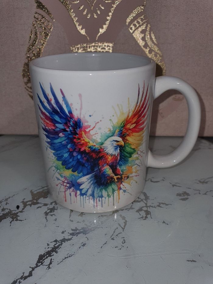 Mug aigle aquarelle
