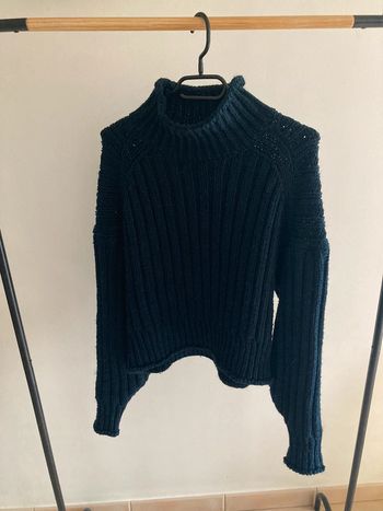 Pull hiver crop bleu marine