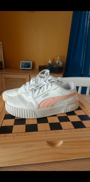 ​👟 Baskets PUMA Carina/Cali Blanches & Roses - Taille 30 🎀