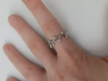 Bague épine argentée tendance en acier inoxydable