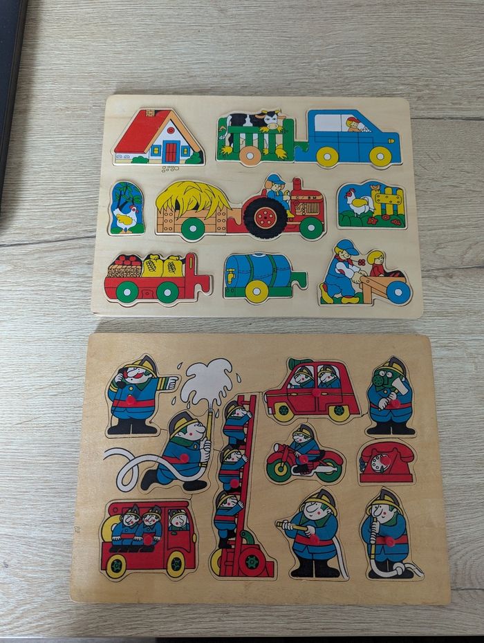 Lot de 2 Puzzles en Bois