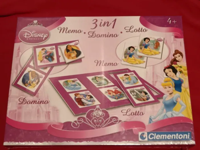 Jeu 3 en 1 Memory /Domino/Lotto Princesses Disney Neuf