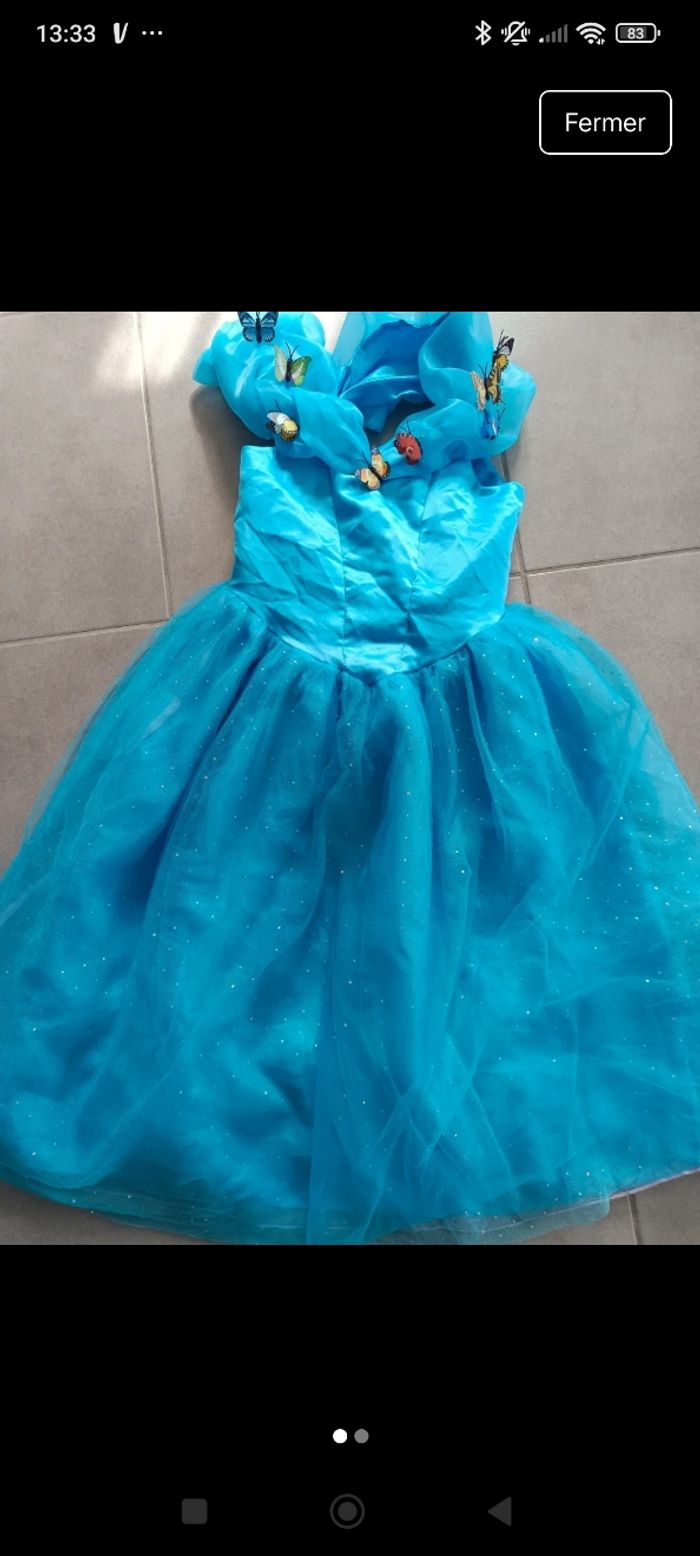 Déguisement princesse papillon bleu