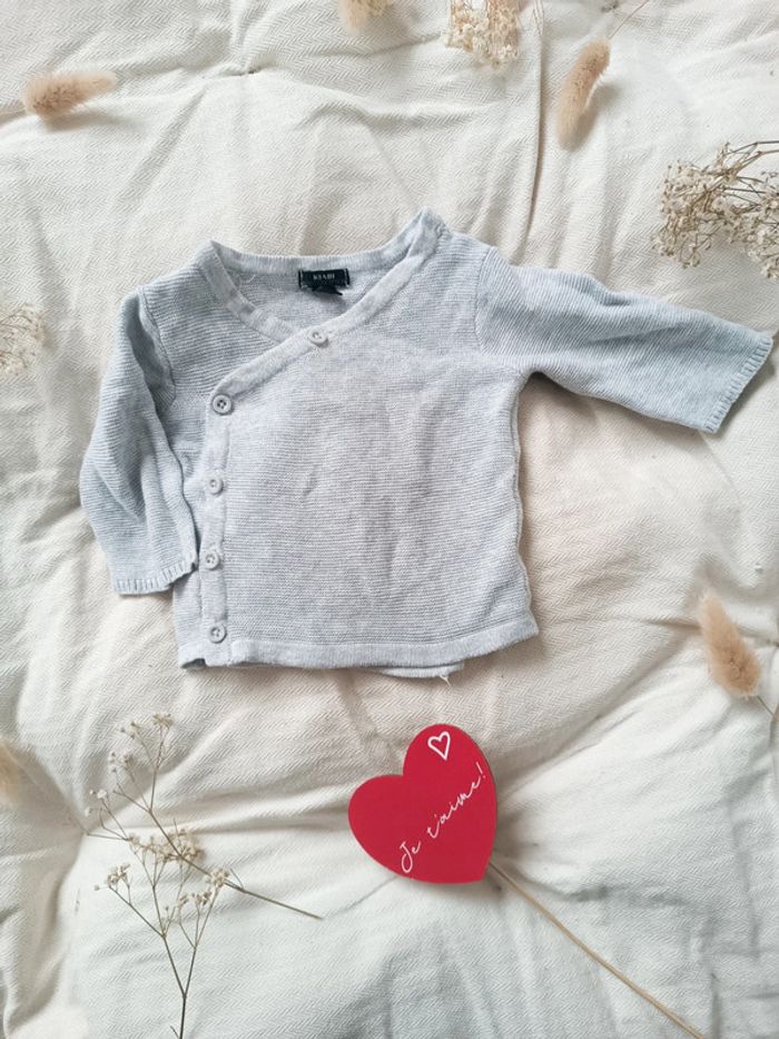 Veste grise bébé mixte 1 mois Kiabi