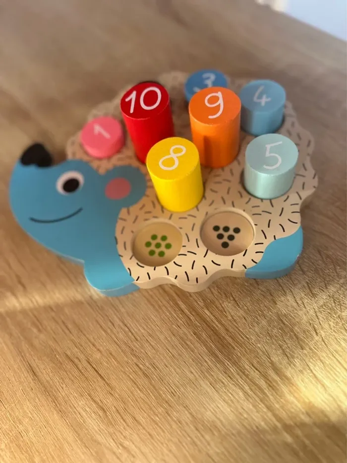 Jeu en bois “Hérisson Petit Génie” puzzle chiffres | Très bon état - photo numéro 2