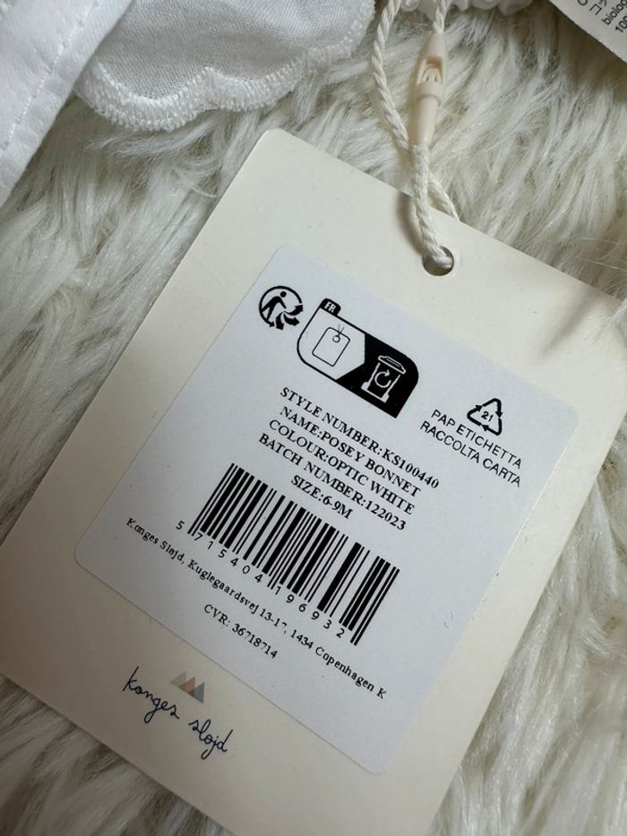 Chapeau blanc taille 6-9 mois Konges Slojd - photo numéro 4