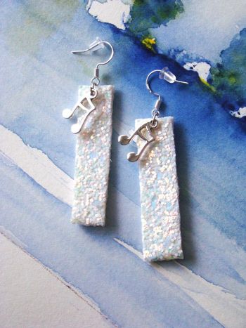boucles or notes musique cr argent 925