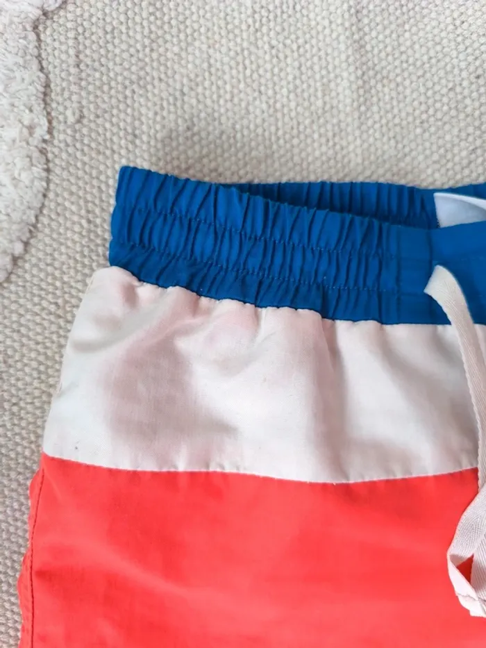 🌊 Short de bain Petit Bateau – Corail, bleu & blanc – Taille 4 ans - photo numéro 5