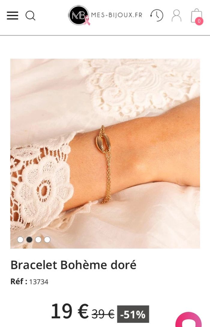 Parure dorée boucles d’oreilles + bracelet - photo numéro 4