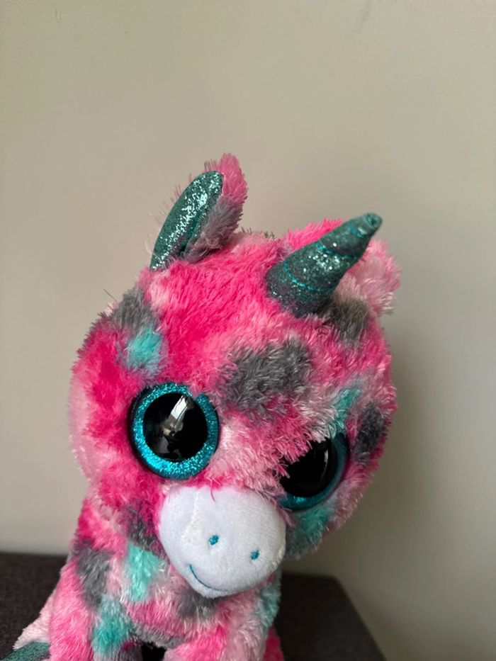 🧸peluche licorne multicolore - très bon état rose et bleue - TY - photo numéro 2