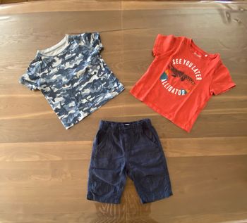 Lot 2 t-shirts + 1 short 3 ans été garçon