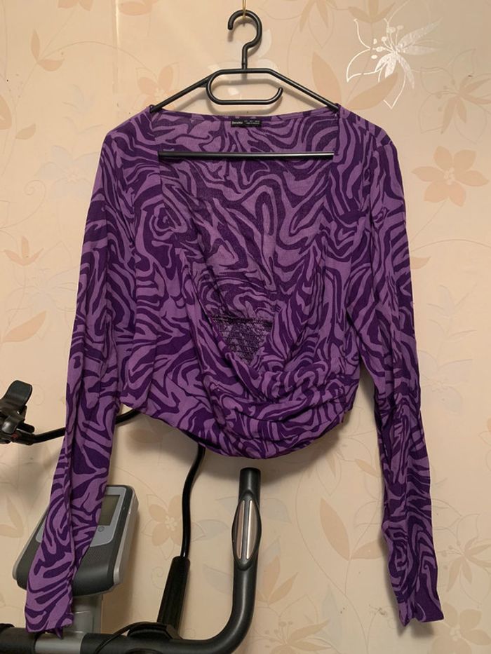 Crop top violet/mauve taille L - photo numéro 5