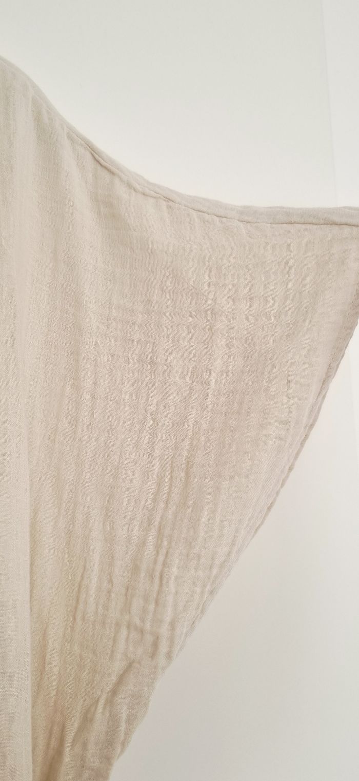Combinaison pantalon beige gaze de coton mango L neuf avec étiquette - photo numéro 5