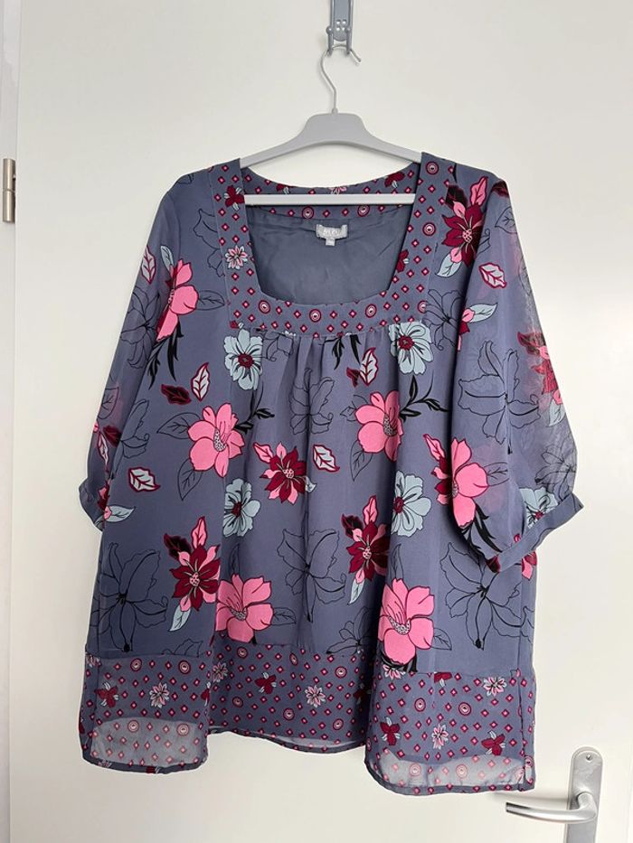 Tunique femme bleu bonheur taille 48 - photo numéro 2