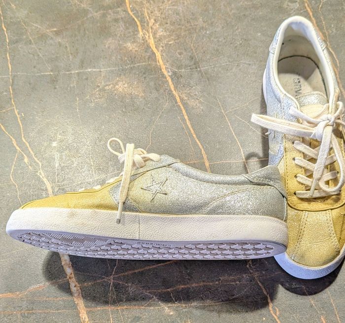 Baskets converse dorées/argentées - photo numéro 2