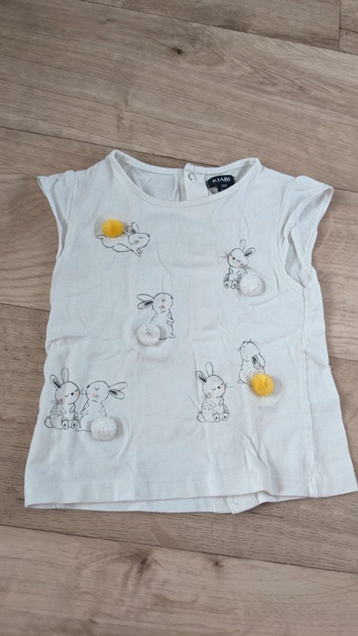Tee-shirt blanc Lapins Kiabi 12 Mois