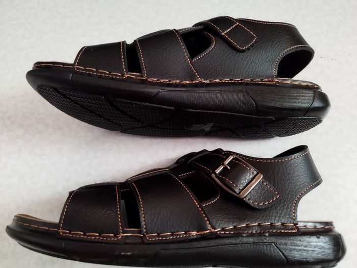 Sandales cuir neufs homme taille 42 avec lanières 3 trous - photo numéro 4